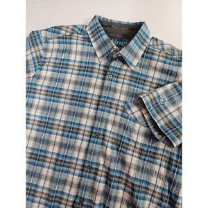 Kuhl Men's Blue Gray Plaid Button-Down Shirt